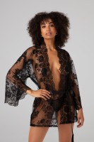 Christine Kimono Graceful Sexy Robe Black