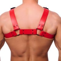 The Red Bulldog Leather Harness Red