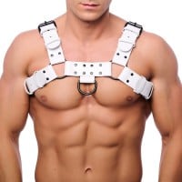 The Red Bulldog Leather Harness White