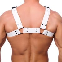 The Red Bulldog Leather Harness White