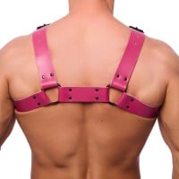 The Red Bulldog Leather Harness Pink