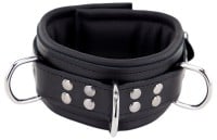 The Red Padded Leather Collar Black