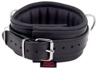 The Red Padded Leather Collar Black