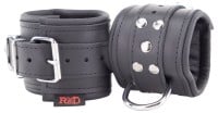 The Red Padded Leather Wrist Restraints Black