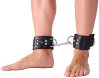 The Red Padded Leather Ankle Restraints Black