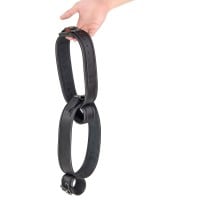 The Red Thigh-Hand Leather Restraints Black