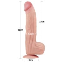 Realistické dildo se stahovací předkožkou Lovetoy 12″