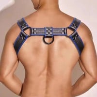 Postroj Slave4master H-Front Harness čierno-modrý