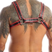 Postroj Slave4master Chest Harness čierno-červený