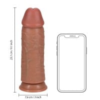 Realistické dildo RealRock Extra Thick Without Balls 9″ Tan