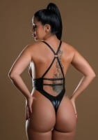 Daring Intimates High-Waist Wetlook Bodysuit With Zippers