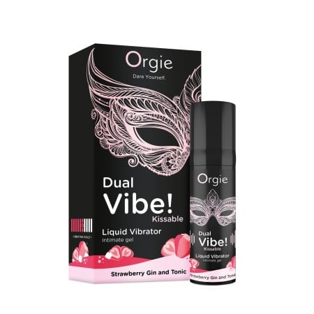 Tekutý vibrátor Orgie Dual Vibe! Strawberry Gin and Tonic 15 ml